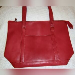 Le Donne Red Leather Tote Bag
